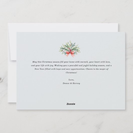 wintergroene fotokerstkaart feestdagenkaart (Achterkant)