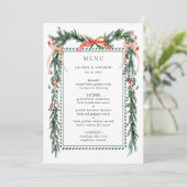 Wintergroene Huwelijksguirlande Menu (Staand voorkant)