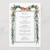 Wintergroene Huwelijksguirlande Menu (Voorkant)