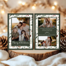 Wintergroene Kerst Foto Vakantiewenskaart