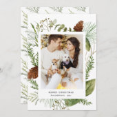 wintergroene kerst - fotokaart voor kerst feestdagenkaart (Voorkant / Achterkant)