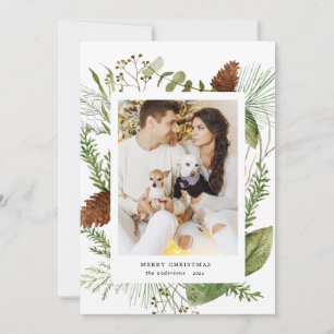 wintergroene kerst - fotokaart voor kerst feestdagenkaart