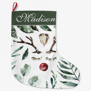 Wintergroene Kerstrendieren Monogram Grote Kerstsok
