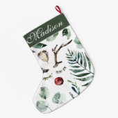 Wintergroene Kerstrendieren | Monogram Grote Kerstsok (Achterkant (Hangend))