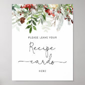 Wintergroene laat hier uw receptkaart poster (Voorkant)