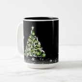 Wintergroene munt Snoep Fancy kerstboom Tweekleurige Koffiemok (Voorkant links)