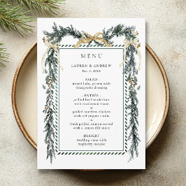 Wintergroene slinger bruiloft goud & groen menu