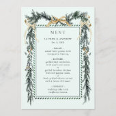 Wintergroene slinger bruiloft mintgroen menu (Voorkant)