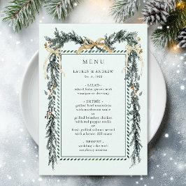 Wintergroene slinger bruiloft mintgroen menu