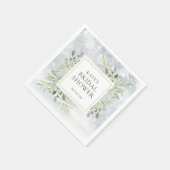 Wintergroene waterverf bruidssalon servet (Hoek)