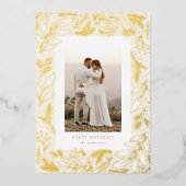 Wintergroenheid kader Botanische Folie Kerstkaart Folie Feestdagenkaart (Voorkant)