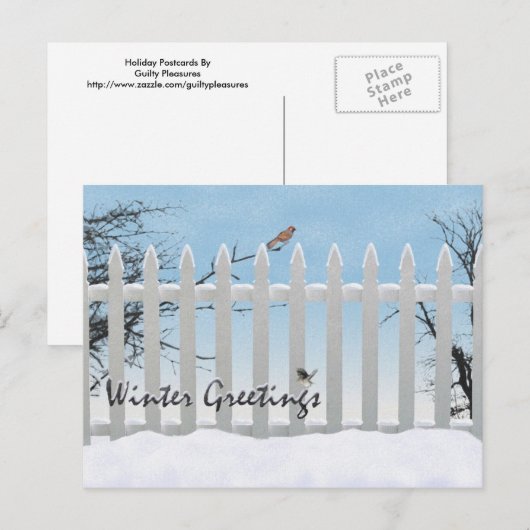 Wintergroeten Feestdagenkaart (Voorkant / Achterkant)