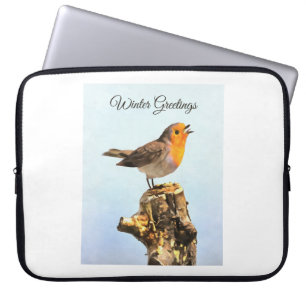 Wintergroeten. Robin zingt Laptop Sleeve