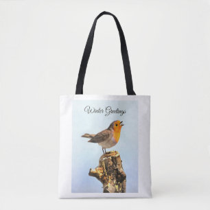 Wintergroeten. Robin zingt Tote Bag