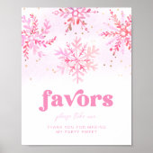 Wintergunstteken | Sneeuwvlok Verjaardagsborden Poster (Voorkant)