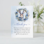 Winterhaas Waterverf Baby shower Dank u Bedankkaart (Staand voorkant)