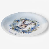 Winterhaas Waterverf Baby shower Papieren Bordje (Gekanteld)