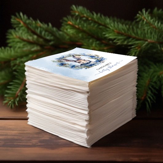 Winterhaas Waterverf Baby shower Servet