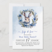 Winterhaas Waterverf Sip and See Invitation Kaart (Voorkant)