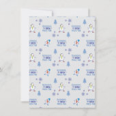 Winterhardlopen - Sneeuwman Kerstboom Feestdagenkaart (Voorkant)