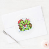 Winterhart Cadeau Ronde Sticker (Envelop)