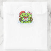 Winterhart Cadeau Ronde Sticker (Tas)