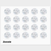 Winterhart-script bedank je huwelijksfavor ronde sticker (Vel)