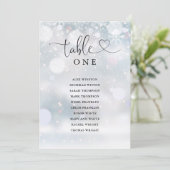 Winterhart Script Tafel Nummer Zitplaatskaart Kaart (Staand voorkant)