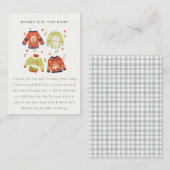 Winterharten lomp zweefboten voor Baby shower Informatiekaartje (Voorkant / Achterkant)