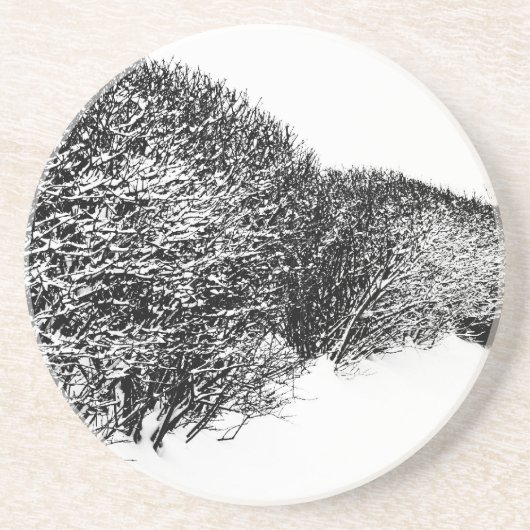 winterheg zandsteen onderzetter (Voorkant)