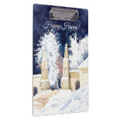 Winterhek bij de nachtelijke waterverf klembord (Rechts)