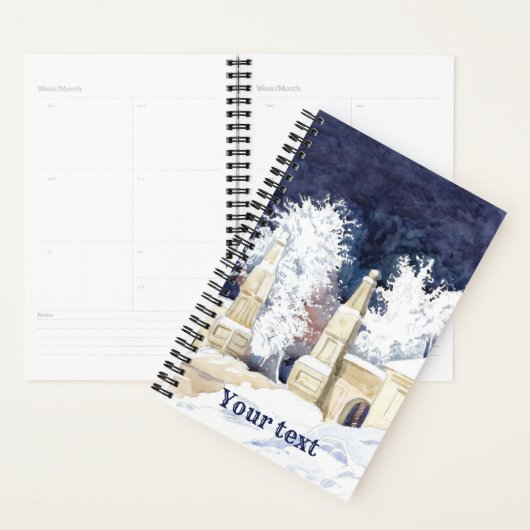 Winterhek bij de nachtelijke waterverf planner (Display)
