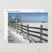 Winterhek en kerk briefkaart (Voorkant / Achterkant)