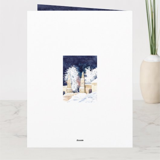 Winterhek 's nachts bedankkaart (Achterkant)