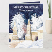 Winterhek 's nachts bedankkaart (Voorkant)