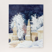 Winterhek 's nachts legpuzzel (Verticaal)