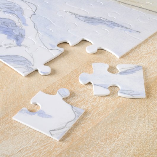 Winterhek 's nachts legpuzzel (Zijkant)