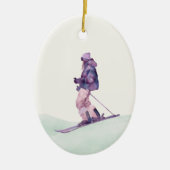 WINTERHELLINGEN Skiër Keramisch Ornament (Voorkant)
