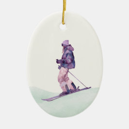 WINTERHELLINGEN Skiër Keramisch Ornament