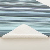 Winterhemel Aqua Blauwe Streep Sherpa Deken (3/4)