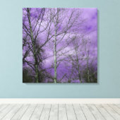 Winterhemel met kale bomen canvas afdruk (Insitu (Houten vloer))