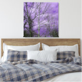 Winterhemel met kale bomen canvas afdruk (Insitu (Slaapkamer))