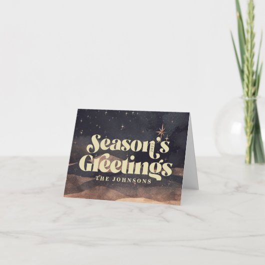 Winterhemel met sterren Nachtelijke lucht Modern E Feestdagen Kaart (Voorkant)