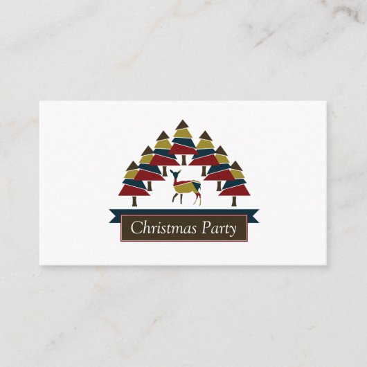 Winterherenbos, kerstfeest Ticket Invite Informatiekaartje (Voorkant)