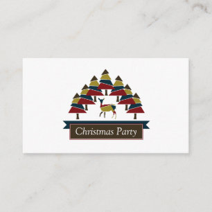 Winterherenbos, kerstfeest Ticket Invite Informatiekaartje