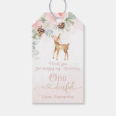 Winterhert Een hert vol verjaardag dank u Cadeaulabel (Voorkant)