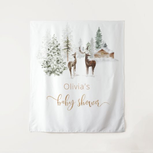 Winterhert genderneutraal wandkleed (Voorkant)