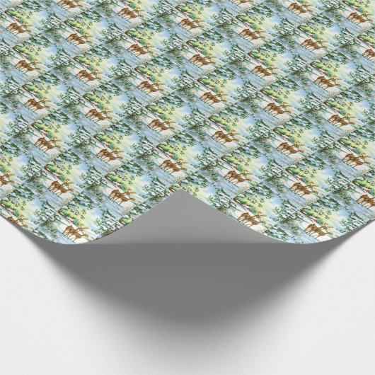  winterhert getild cadeaupapier (Hoek)