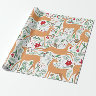 winterhert naadloos. Kerstmis Cadeaupapier