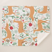  winterhert naadloos. Kerstmis Sherpa Deken (Voorkant (horizontaal))